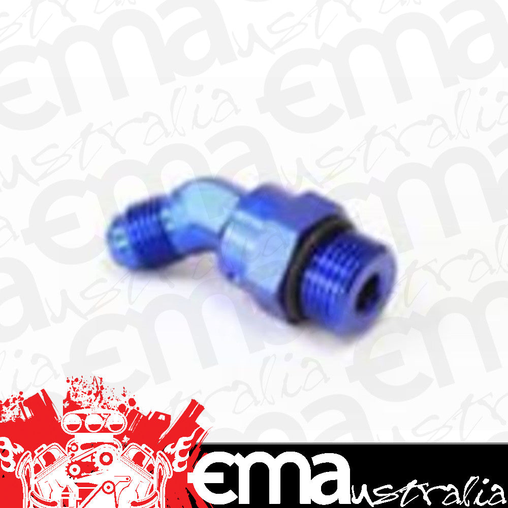 Aeroflow AF945-10-08 Male -8 ORB 45 to -10AN Male Blue Full Swivel