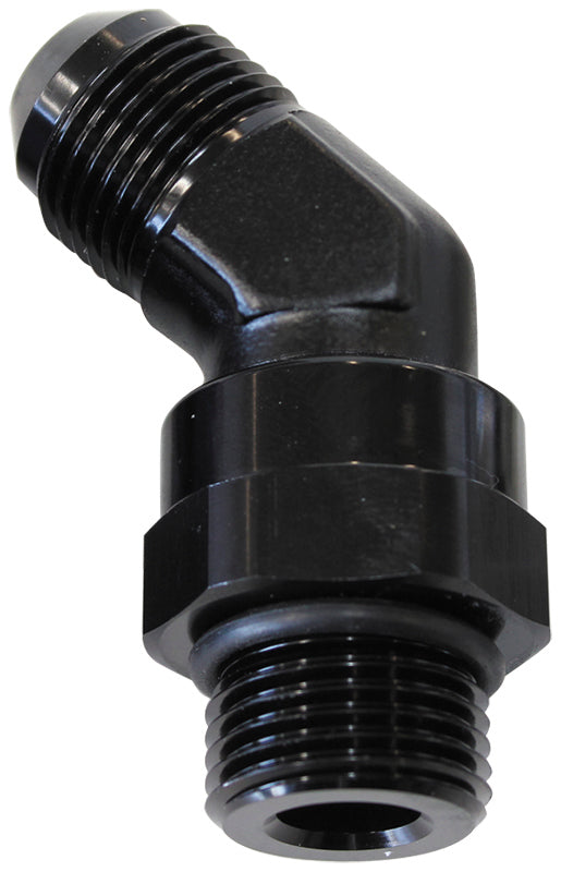 Aeroflow AF945-16BLK Male -16 ORB 45 to -16AN Male Black Full Swivel