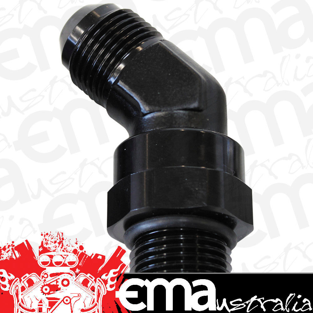 Aeroflow AF945-16BLK Male -16 ORB 45 to -16AN Male Black Full Swivel