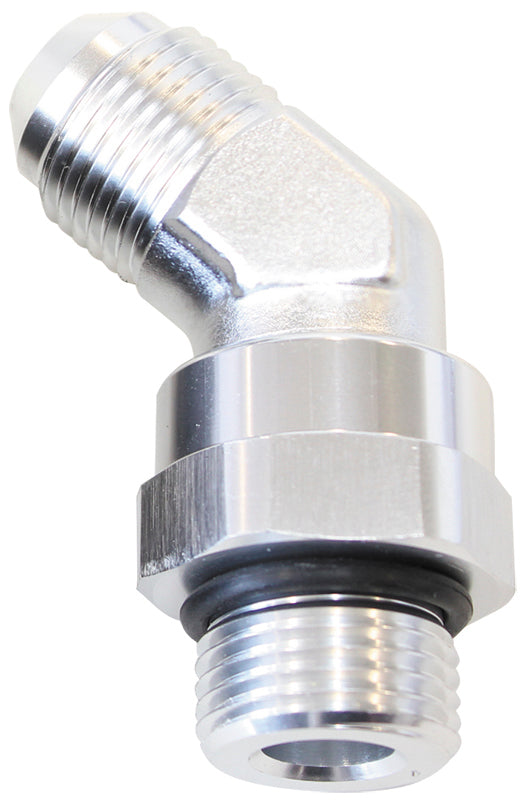Aeroflow AF945-16S Male -16 ORB 45 to -16AN Male Silver Full Swivel