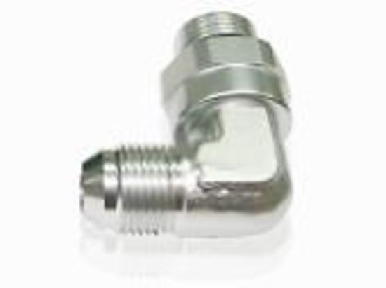 Aeroflow AF949-06S Male -6 ORB 90 to -6AN Male Silver Full Swivel