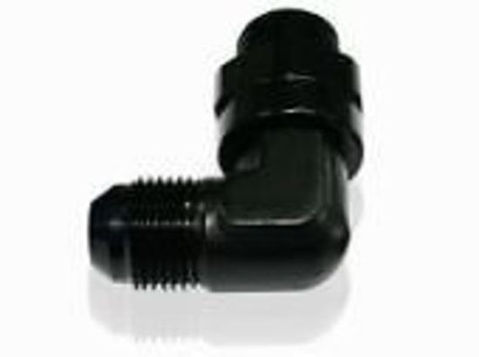 Aeroflow AF949-10-08BLK Male -8 ORB 90 to -10AN Male Black Full Swivel