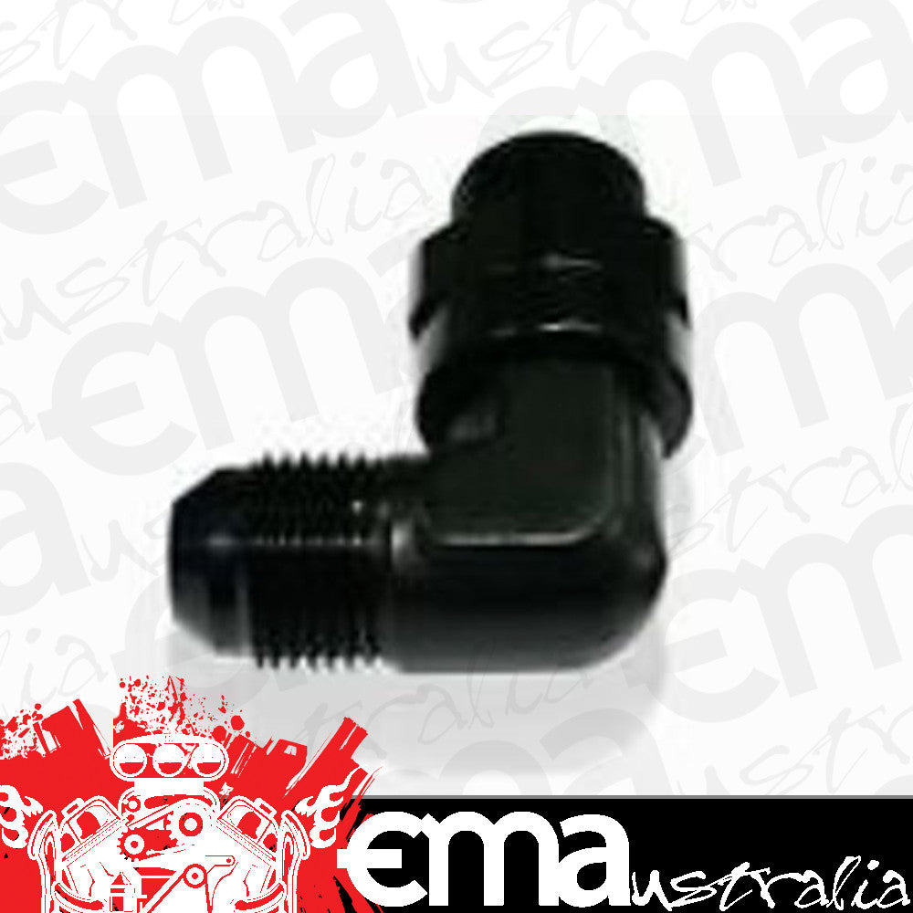 Aeroflow AF949-12BLK Male -12 ORB 90 to -12AN Male Black Full Swivel