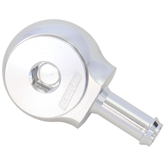 Aeroflow AF959-06-06S 90Â° Low Profile -6ORB to 3/8" Barb Silver Finish