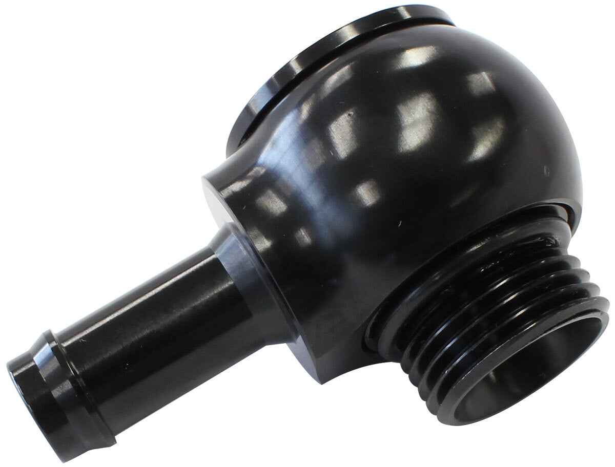 Aeroflow AF959-08-10BLK Low Profile 90 Degree -10ORB to 1/2" (12.70mm) Straight Barb.