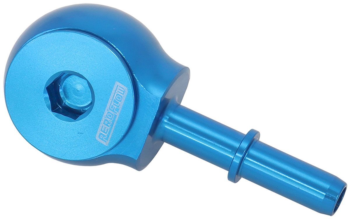 Aeroflow AF969-05-10 90Â° Low Profile -10ORB to EFI Push On 5/16" Barb Blue Finish