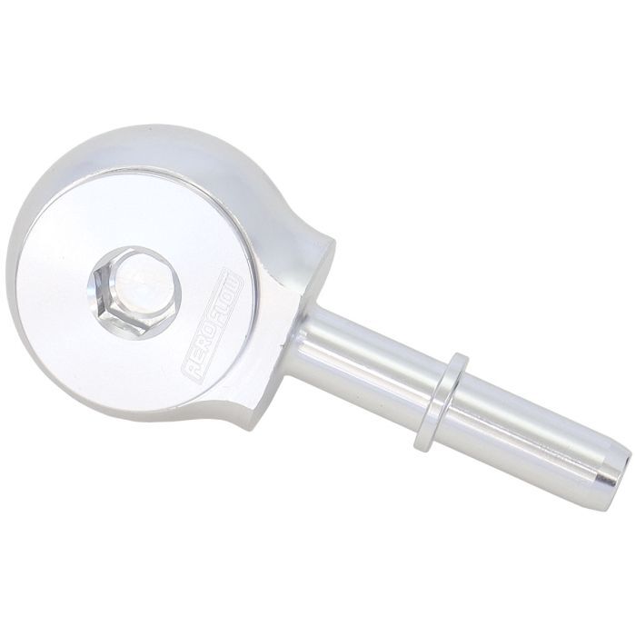 Aeroflow AF969-06-10S 90Â° Low Profile -10ORB to EFI Push On 3/8" Barb Silver Finish