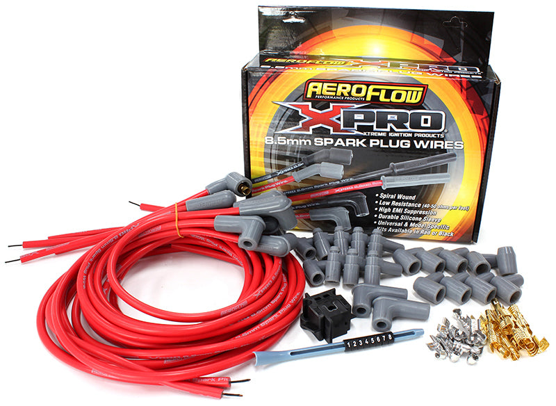 Aeroflow AF4530-31239 Universal Lead Set Red 90Deg V8 90Deg Plug Std & Hei Red