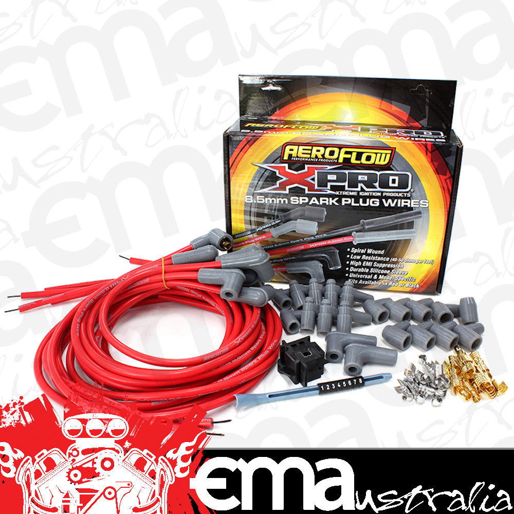 Aeroflow AF4530-31239 Universal Lead Set Red 90Deg V8 90Deg Plug Std & Hei Red