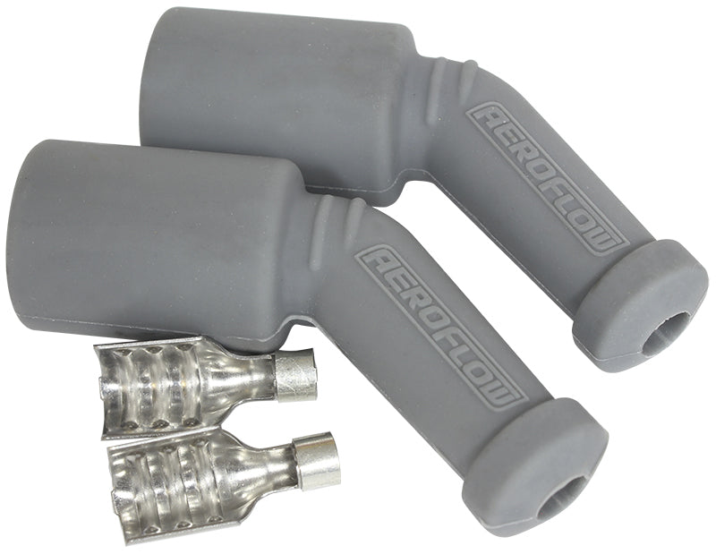 Aeroflow AF4530-3304 Coil Boots & Term LS1 45 Deg 2 Boots Terminal Grey