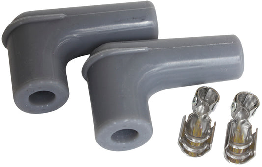 Aeroflow AF4530-3311 Spark Plug Boots & Terminals 90 Deg 2 Boots Terminals Grey