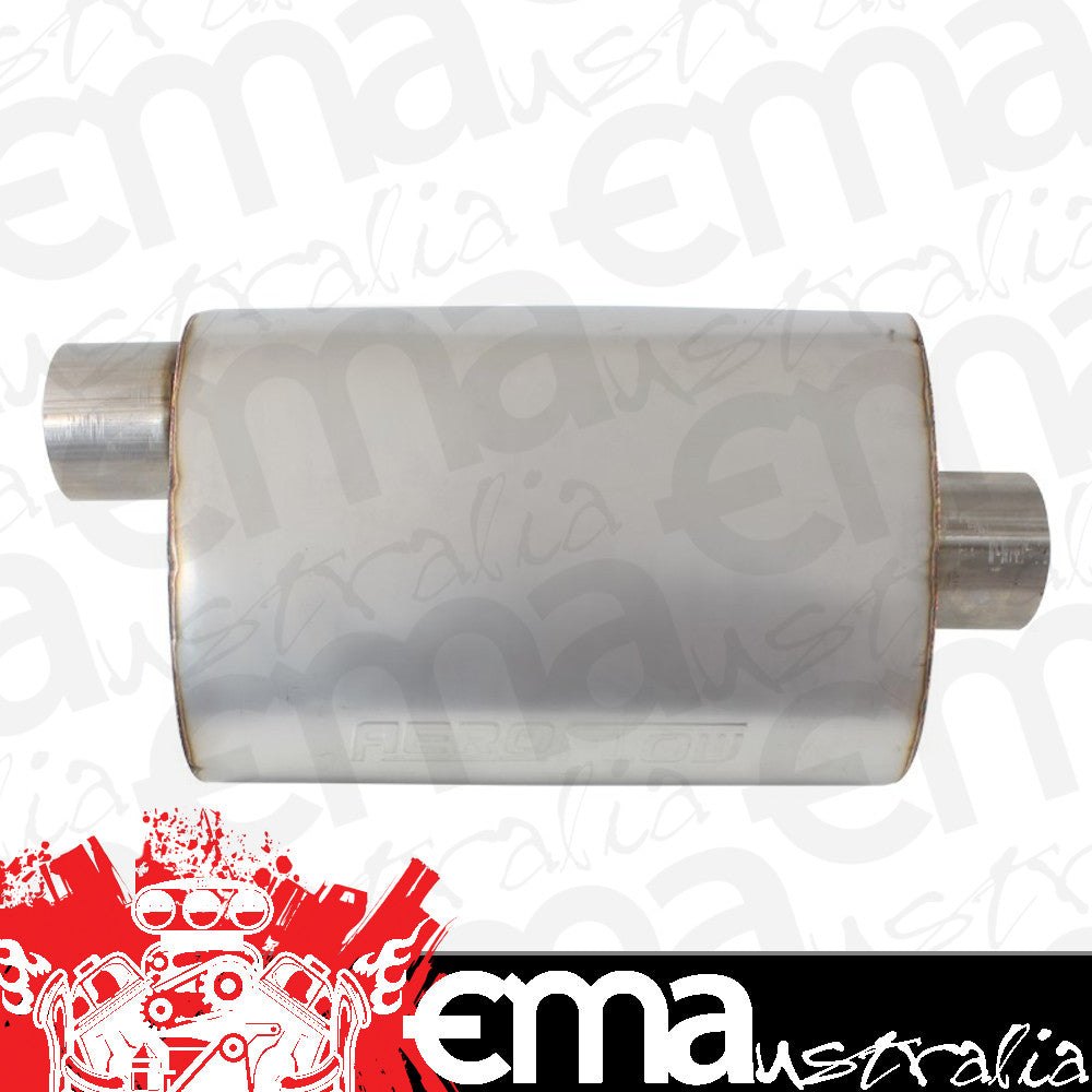 Aeroflow AF5501-300 3" Offset / Center Muffler 13.75" Length 9.45" W 5.3" H