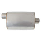 Aeroflow AF5501-350 5500 Series Stainless Steel 3-1/2" Offset/Center Muffler 3-1/2" Inlet and Outlets 13.75" Length 9.45" Width 5.3" Height