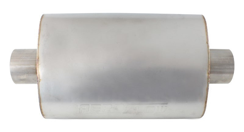 Aeroflow AF5511-250 2.5" Center / Center Muffler 13.75" Length 9.45" W 5.3" H