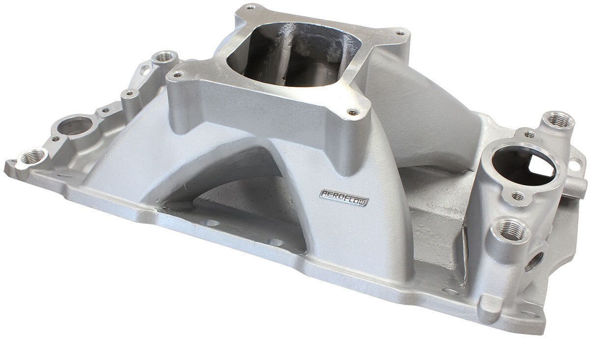 Aeroflow AF6001-1000 SBC HI RISE INTAKE MANIFOLD SINGLE PLANE CHEV 350 NATURAL