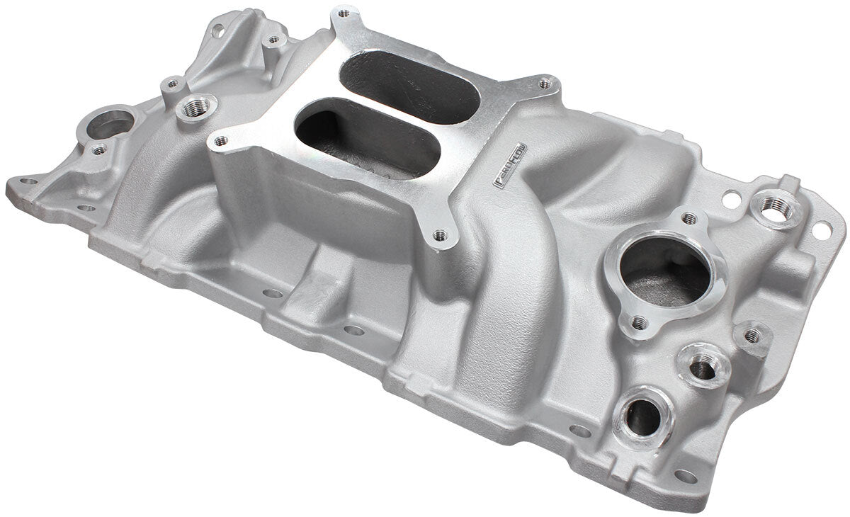 Aeroflow AF6010-1000 SBC STREET INTAKE MANIFOLD DUAL PLANE CHEV 350 NATURAL