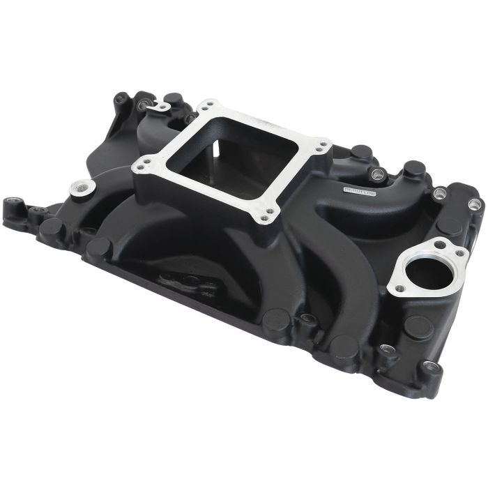 Aeroflow AF6200-4000 Holden 253-308 Low-Rise Single Plane Intake Manifold, Black Finish Idle - 5500 RPM, Square Bore Carburettor Pad, Non-EGR