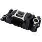 Aeroflow AF6210-1001 SB Chev Air Gap Dual Plane Intake Manifold Black Finish 1500 - 6500 RPM Square Bore Carburettor Pad Non-EGR