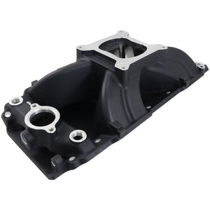 Aeroflow Performance Products AF6210-1002 BB Chev Hi-Rise Single Plane Intake Manifold, Black Finish 3500 - 7500 RPM Non-EGR
