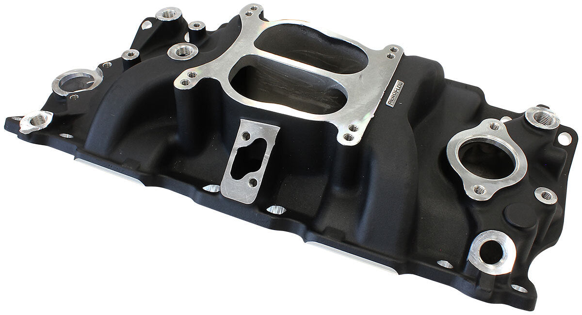 Aeroflow AF6211-1000 SBC CLASSIC INTAKE MANIFOLD DUAL PLANE CHEV 350 BLACK