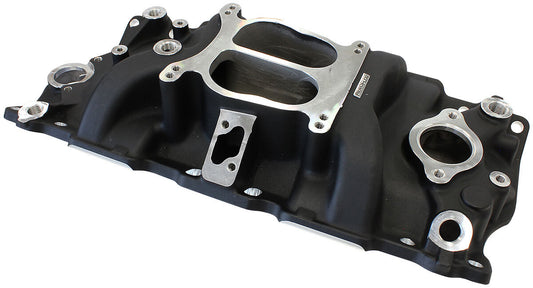 Aeroflow AF6211-1000 SBC CLASSIC INTAKE MANIFOLD DUAL PLANE CHEV 350 BLACK