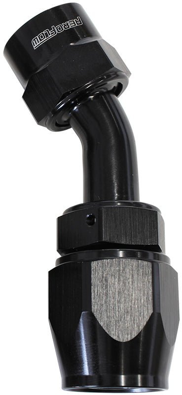 Kryptalon Series One Piece Full Flow Swivel 45?Ÿ?? Hose End -20AN (Black Finish, Suits Kryptalon Series Kevlar Hose) (AF7022-20)