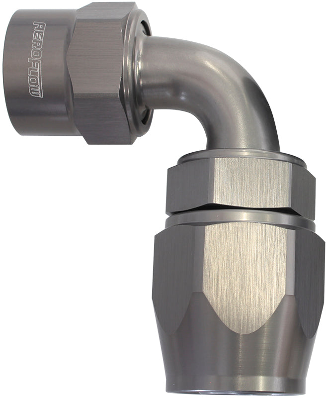 Kryptalon Series One Piece Full Flow Swivel 90?Ÿ?? Hose End -20AN (Titanium Finish, Suits Kryptalon Series Kevlar Hose) (AF7823-20)