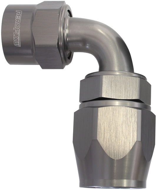 Kryptalon Series One Piece Full Flow Swivel 90?Ÿ?? Hose End -20AN (Titanium Finish, Suits Kryptalon Series Kevlar Hose) (AF7823-20)