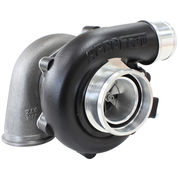 Aeroflow Performance AF8005-2010BLK BOOSTED 4849 .72 Turbocharger 550HP, Hi Temp Black Finish External Wastegate, V-Band Inlet & Exhaust Flanges