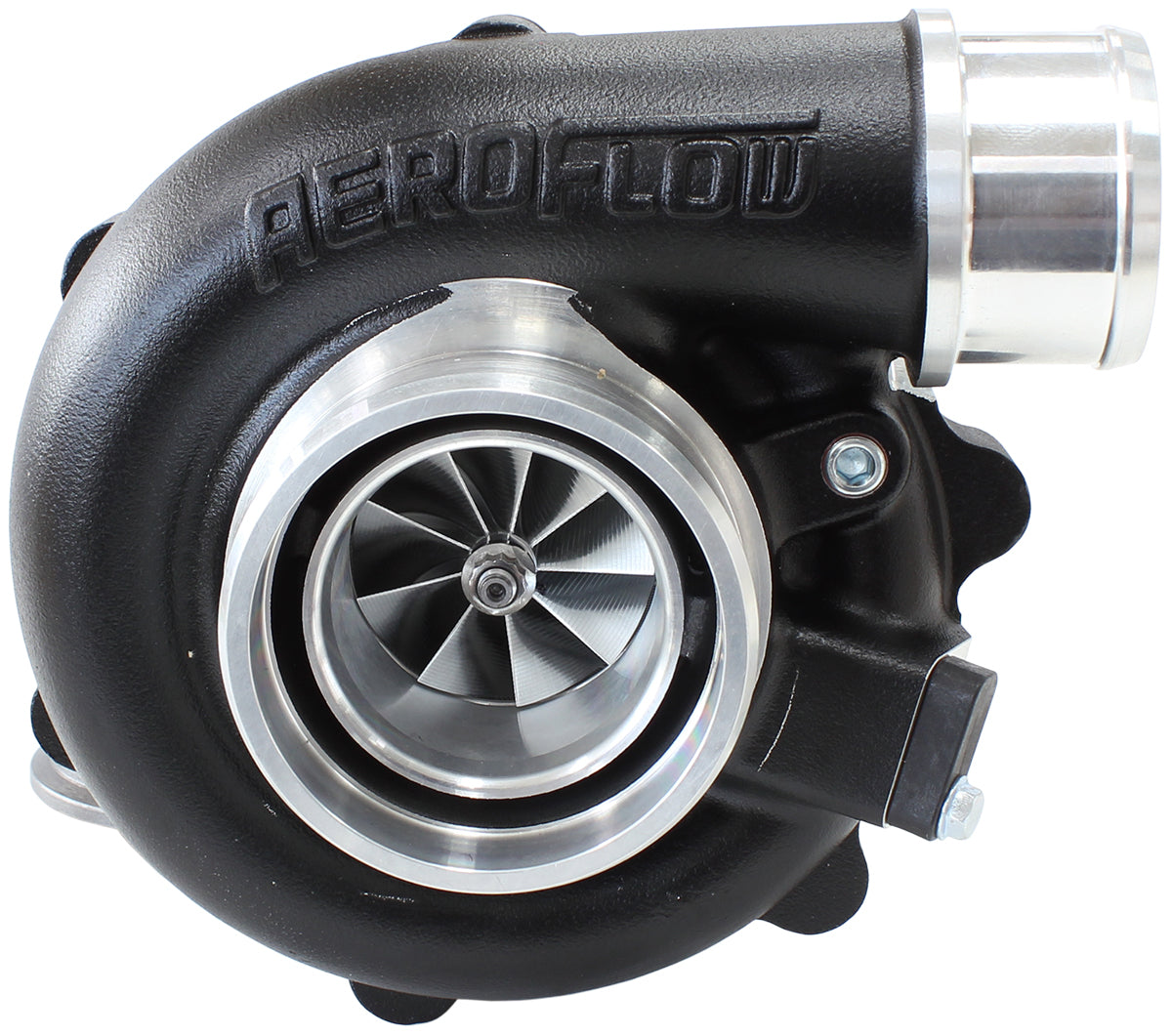 Aeroflow Performance AF8005-2010BLK BOOSTED 4849 .72 Turbocharger 550HP, Hi Temp Black Finish External Wastegate, V-Band Inlet & Exhaust Flanges
