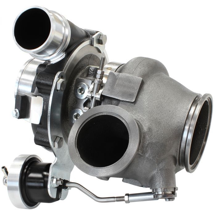 Aeroflow Performance AF8005-2013BLK BOOSTED 4849 .72 Turbocharger 550HP, Hi Temp Black Finish Internal Wastegate, V-Band Inlet & Exhaust Flanges