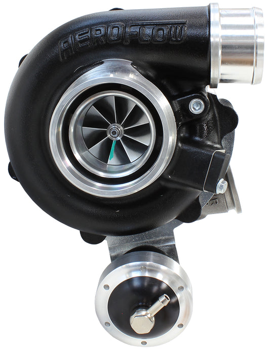 Aeroflow Performance AF8005-2013BLK BOOSTED 4849 .72 Turbocharger 550HP, Hi Temp Black Finish Internal Wastegate, V-Band Inlet & Exhaust Flanges