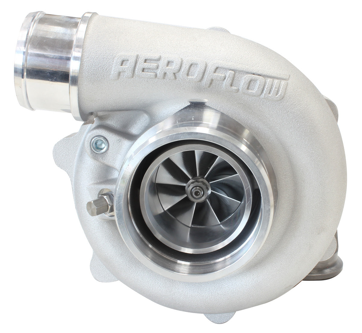 Aeroflow Performance AF8005-2110 BOOSTED 4849 .72 Reverse Rotation Turbocharger 550HP, Natural Cast Finish External Wastegate, V-Band Inlet & Exhaust
