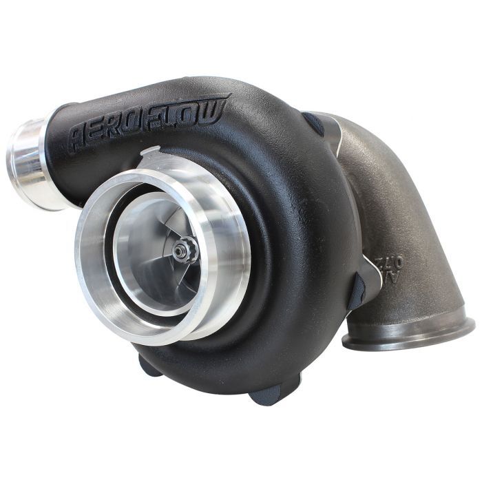 Aeroflow Performance AF8005-2110BLK BOOSTED 4849 .72 Reverse Rotation Turbocharger 550HP, Hi Temp Black Finish External Wastegate, V-Band Inlet & Exha