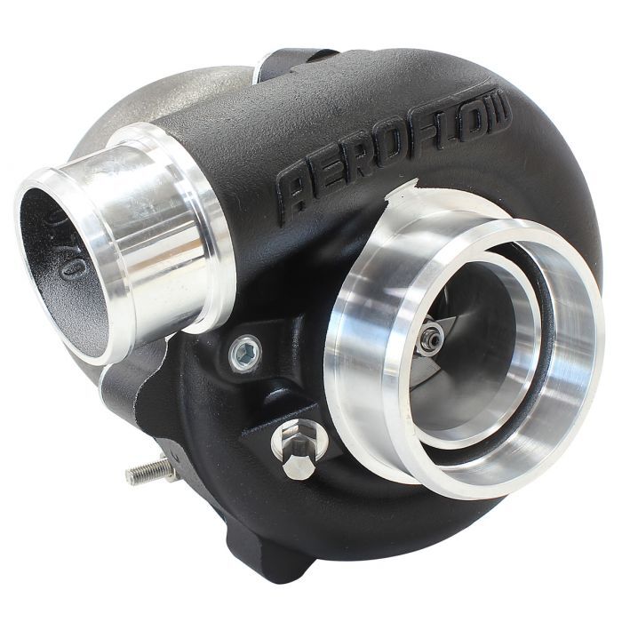 Aeroflow Performance AF8005-2110BLK BOOSTED 4849 .72 Reverse Rotation Turbocharger 550HP, Hi Temp Black Finish External Wastegate, V-Band Inlet & Exha