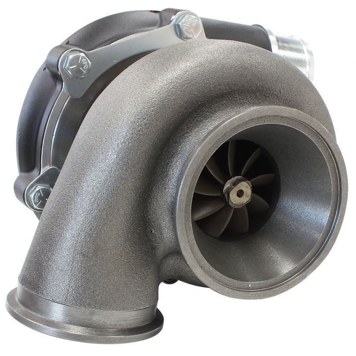Aeroflow Performance AF8005-2110BLK BOOSTED 4849 .72 Reverse Rotation Turbocharger 550HP, Hi Temp Black Finish External Wastegate, V-Band Inlet & Exha