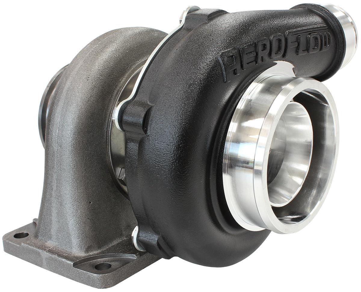 Aeroflow AF8005-3000BLK BOOSTED 5355 .63 Turbocharger 340-650HP Rating Hi Temp Black Finish (External Wastegate T3 Inlet Flange V-Band Exhaust Flange)
