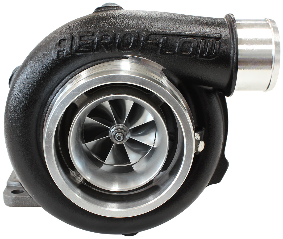 BOOSTED 5355 .82 Turbocharger 340-650HP Rating - Hi Temp Black Finish (External Wastegate, T3 Inlet Flange, V-Band Exhaust Flange)