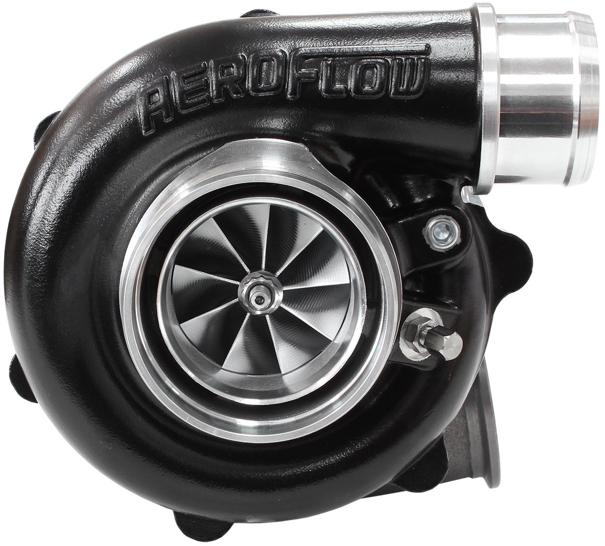 Aeroflow AF8005-3042BLK BOOSTED B5455 1.21 VBAND FLANGV-BAND OUTLET G30 660 BLACK
