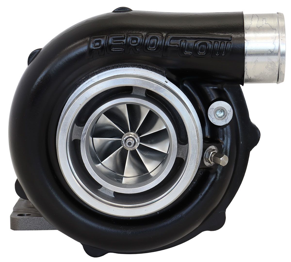 Aeroflow AF8005-3043BLK BOOSTED B5855 .61 Turbocharger 770HP, Hi Temp Black Finish External Wastegate, T3 Inlet Flange, V-Band Exhaust Flange