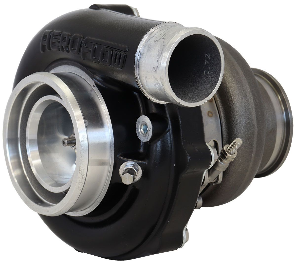 Aeroflow AF8005-3043BLK BOOSTED B5855 .61 Turbocharger 770HP, Hi Temp Black Finish External Wastegate, T3 Inlet Flange, V-Band Exhaust Flange