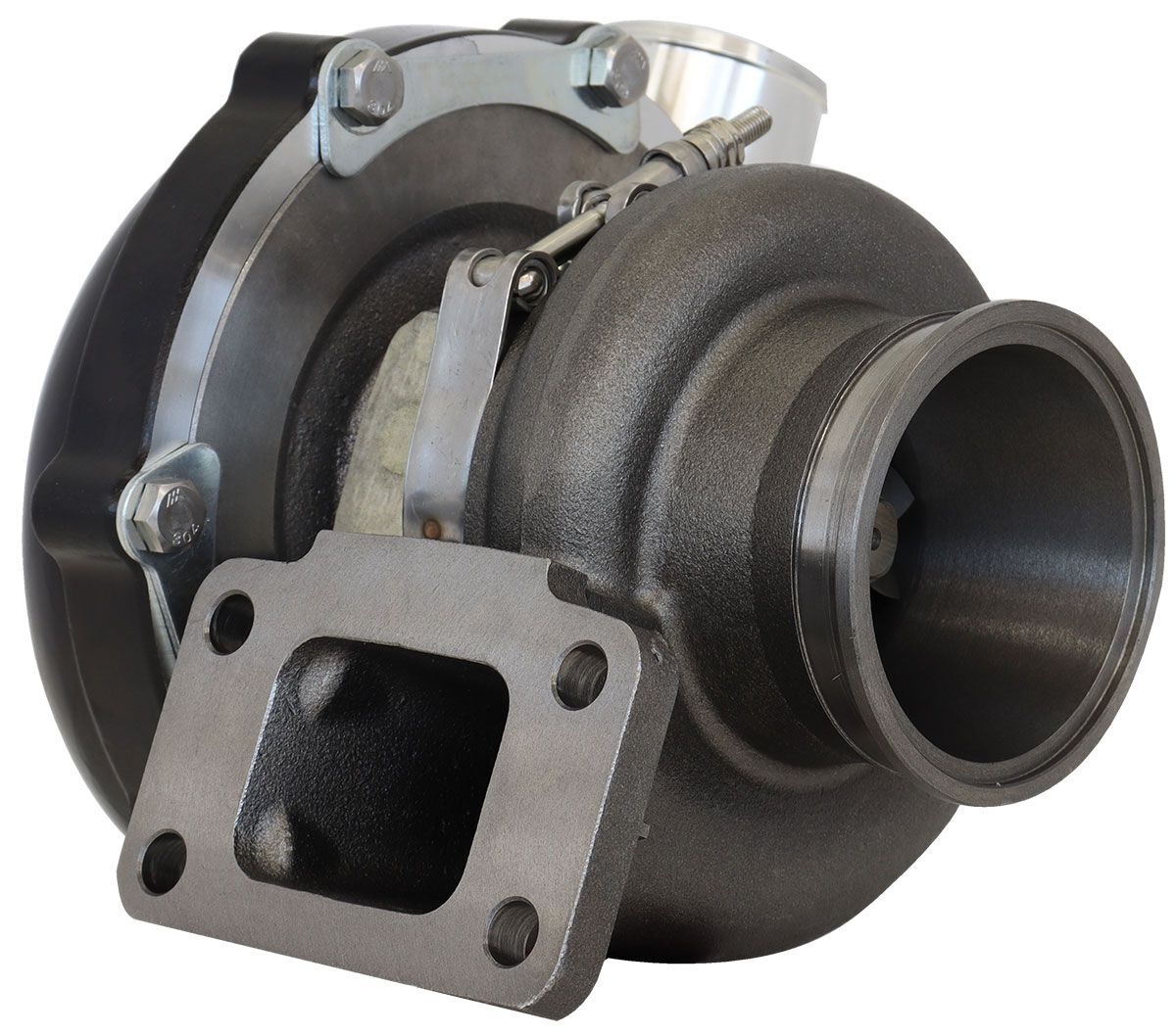 Aeroflow AF8005-3043BLK BOOSTED B5855 .61 Turbocharger 770HP, Hi Temp Black Finish External Wastegate, T3 Inlet Flange, V-Band Exhaust Flange