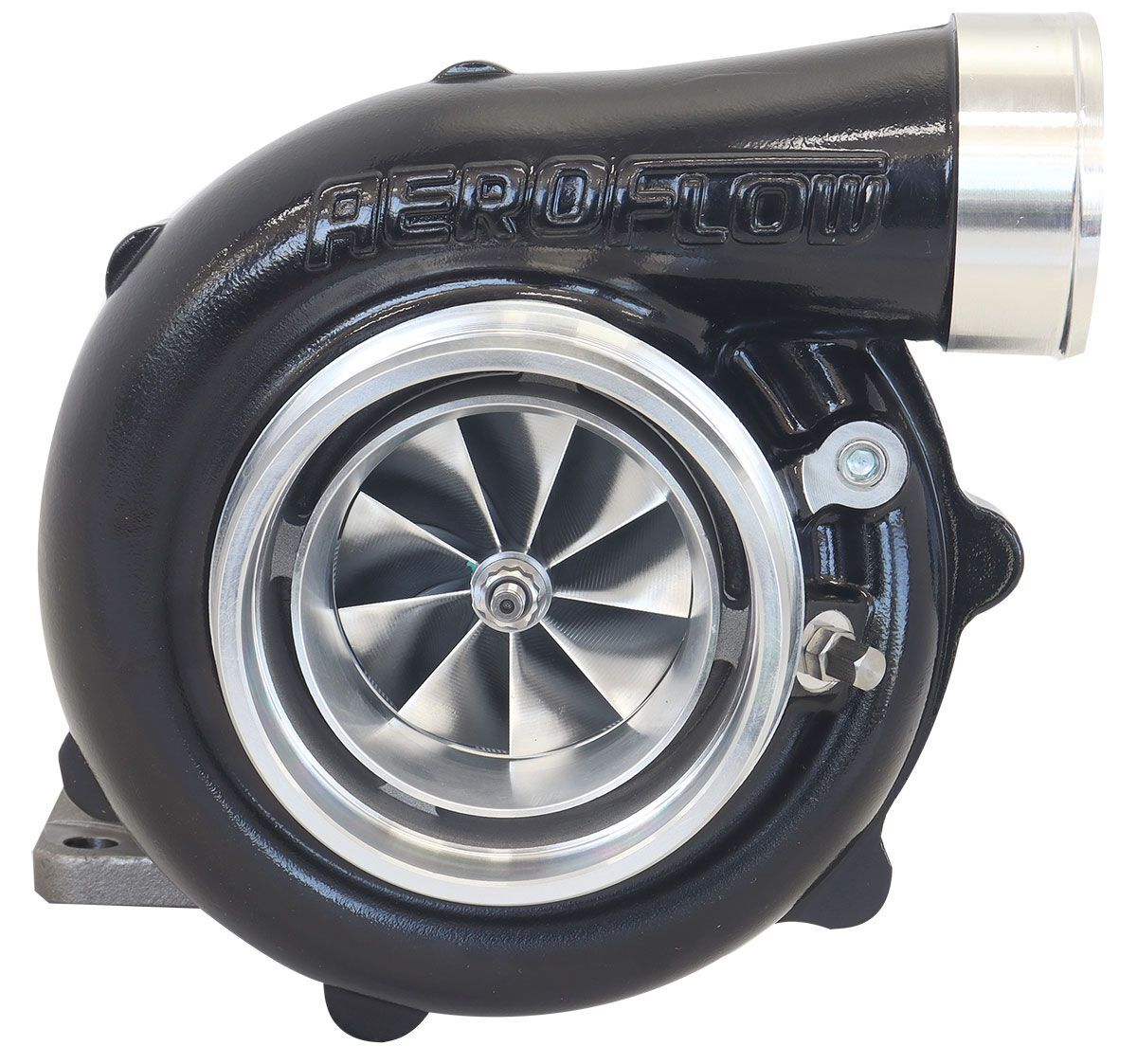 Aeroflow AF8005-3068BLK BOOSTED 6862 .82 Turbocharger 1050HP, Hi Temp Black Finish External Wastegate, T3 Inlet Flange, V-Band Exhaust Flange