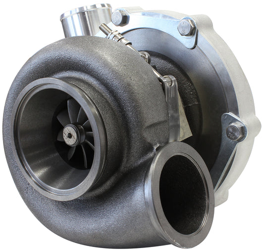 Aeroflow Performance AF8005-3149 BOOSTED B5855 1.01 Reverse Rotation Turbocharger 770HP, Natural Cast Finish External Wastegate, V-Band Inlet & Exhaus