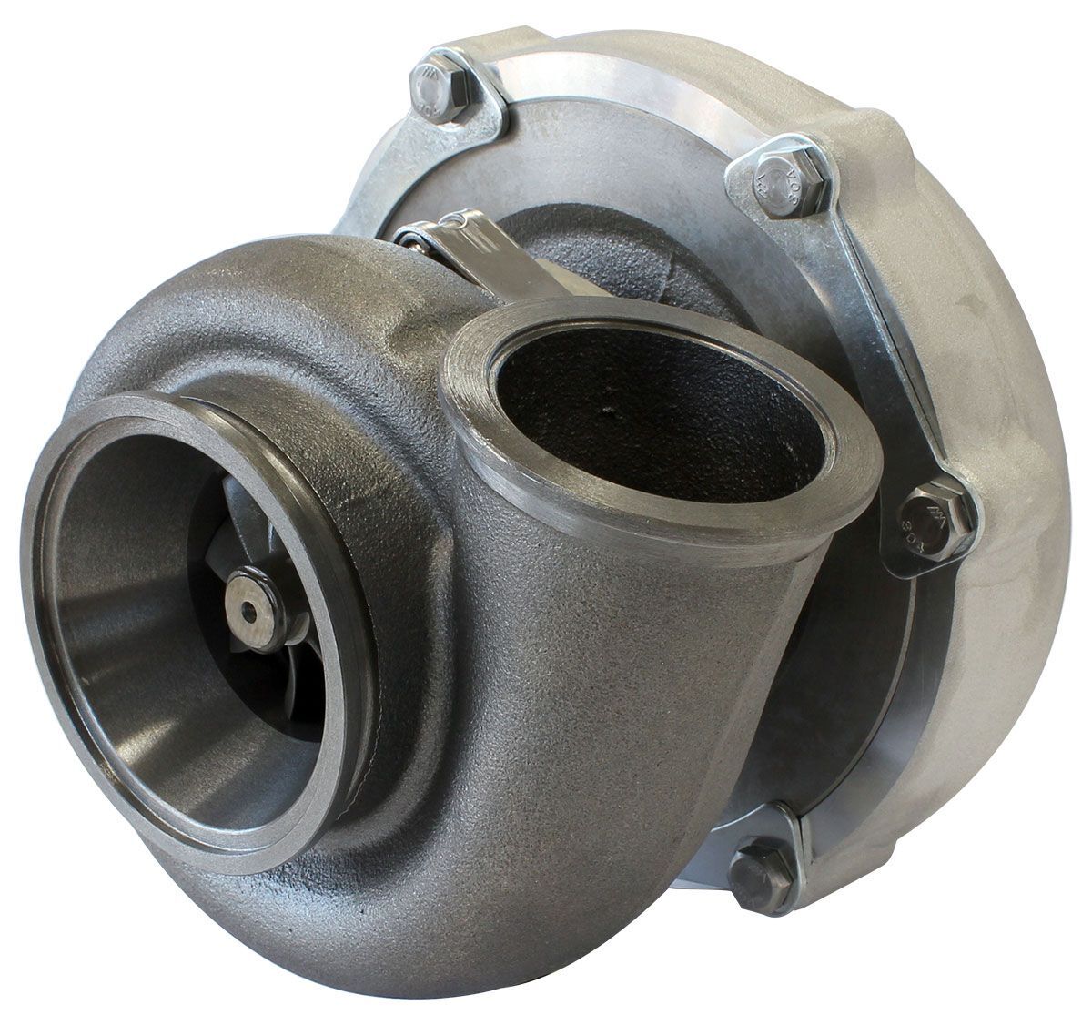 Aeroflow AF8005-3158 BOOSTED 6255 1.21 Reverse Rotation Turbocharger 900HP, Natural Cast Finish External Wastegate, V-Band Inlet & Exhaust Flanges