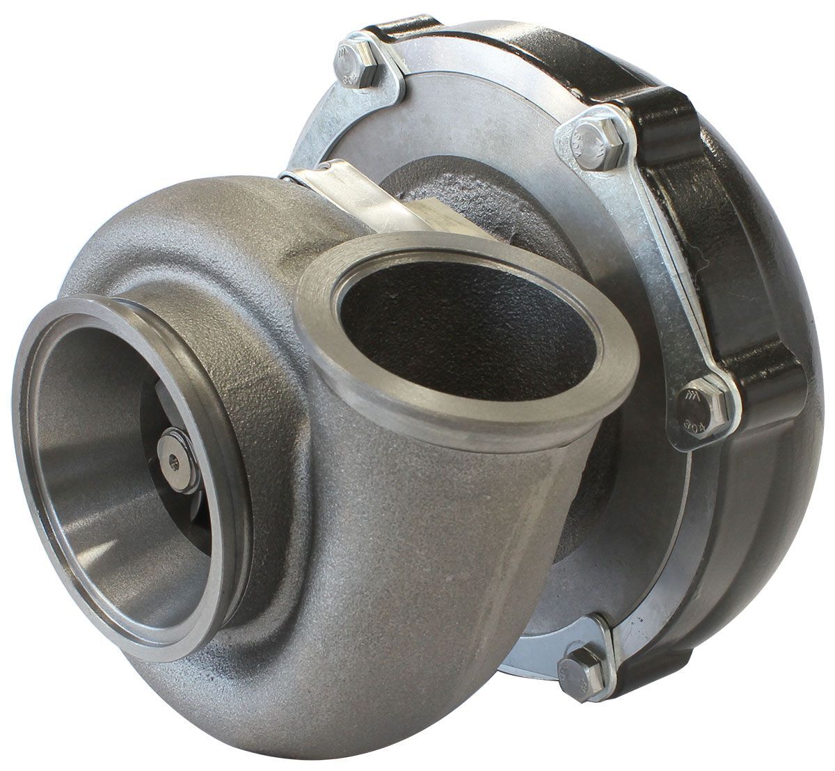 Aeroflow AF8005-3158BLK BOOSTED 6255 1.21 Reverse Rotation Turbocharger 900HP, Hi Temp Black Finish External Wastegate, V-Band Inlet & Exhaust Flanges