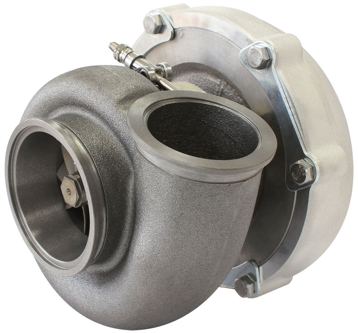 Aeroflow AF8005-3166 BOOSTED 6262 1.21 Reverse Rotation Turbocharger 900HP, Natural Cast Finish External Wastegate, V-Band Inlet & Exhaust Flanges