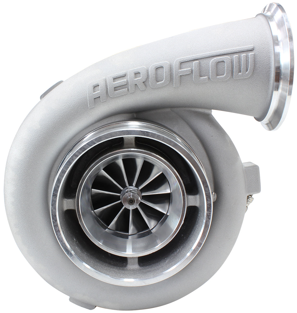 BOOSTED 7075 1.15 Turbocharger 475-950HP Rating - Natural Cast Finish (External Wastegate, T4 Twin Entry Inlet Flange, V-Band Exhaust Flange)