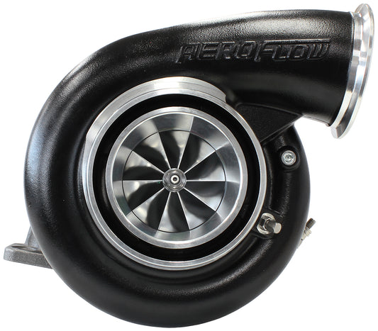 BOOSTED 7975 T4 1.25 Turbocharger 1450HP, Hi Temp Black Finish (External Wastegate, T4 Inlet Flange, V-Band Exhaust Flange)