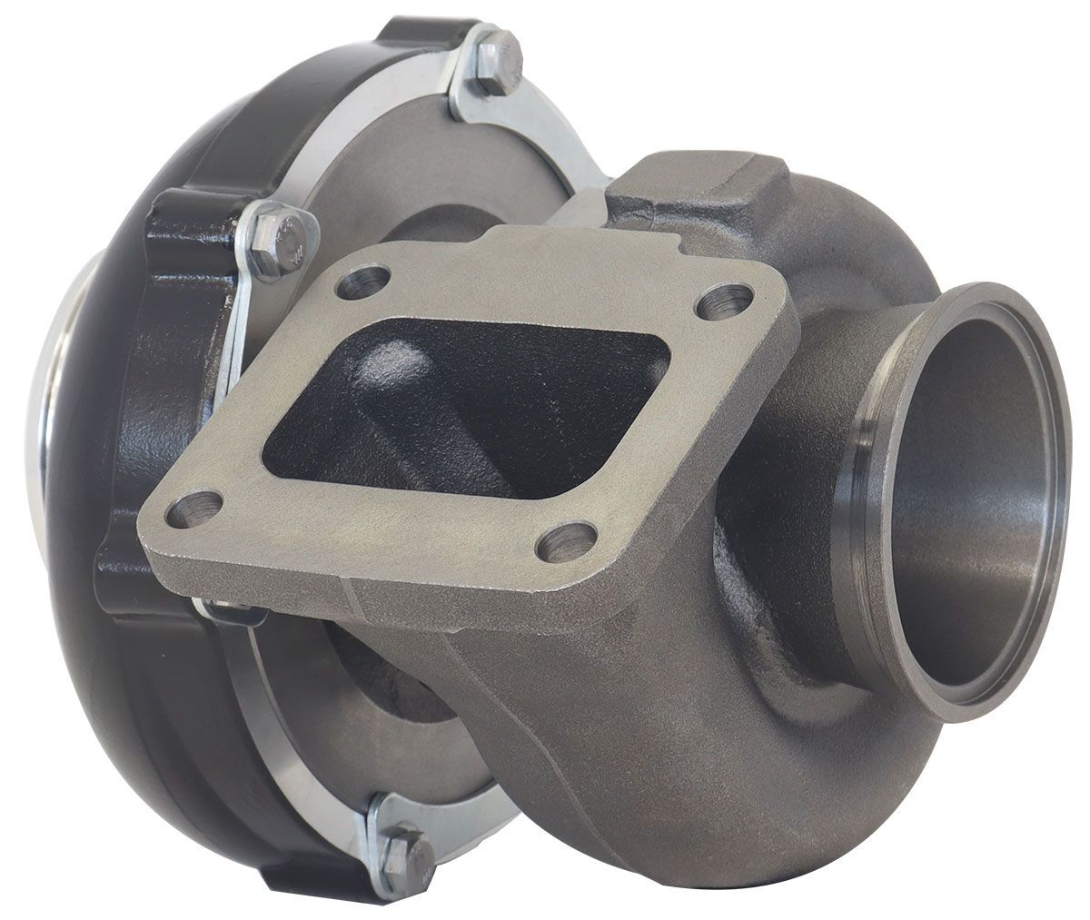 Aeroflow AF8005-4053BLK BOOSTED 6262 T4 .82 Turbocharger 900HP, Hi Temp Black Finish External Wastegate, T4 Inlet Flange, V-Band Exhaust Flange Skip t